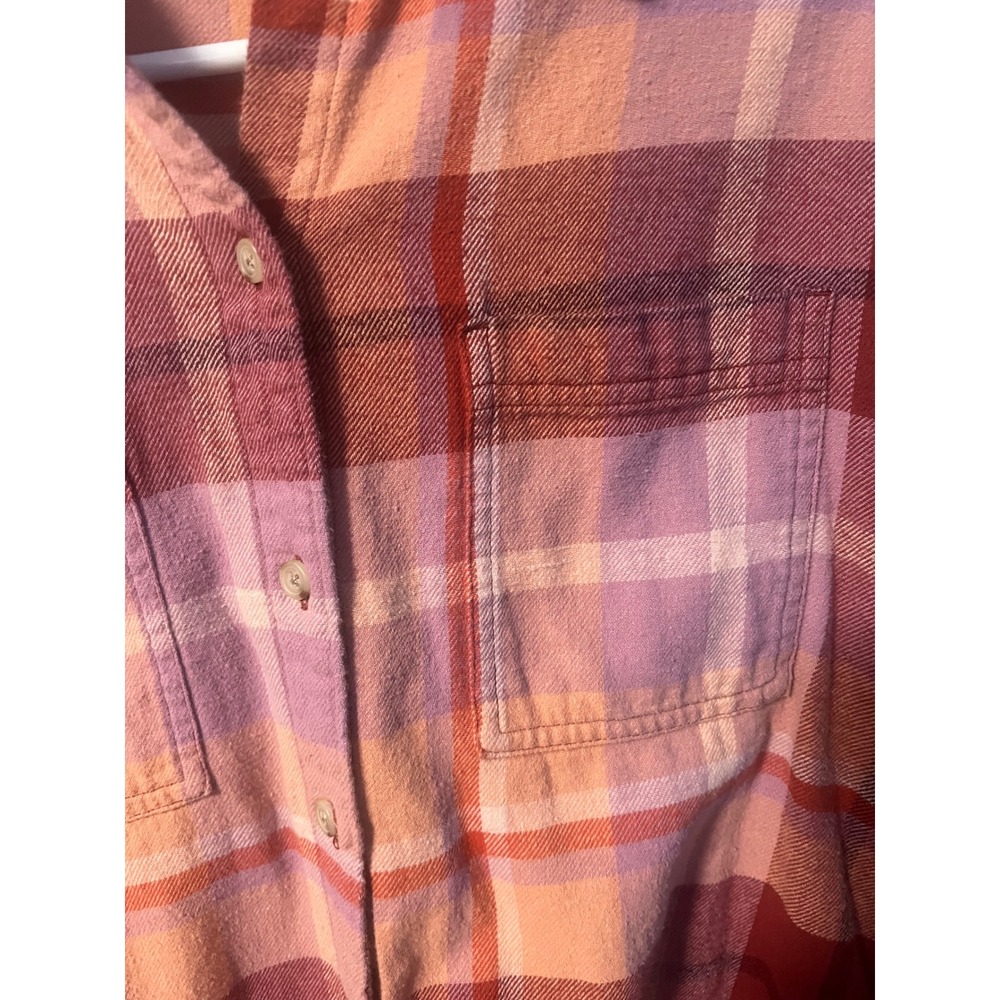 Old Navy Flannel Boyfriend Shirt Womens XS Pink Plaid - Picture 3 of 6